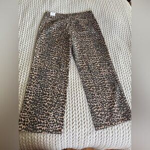 Mango Animal Print Wide-Leg Pants